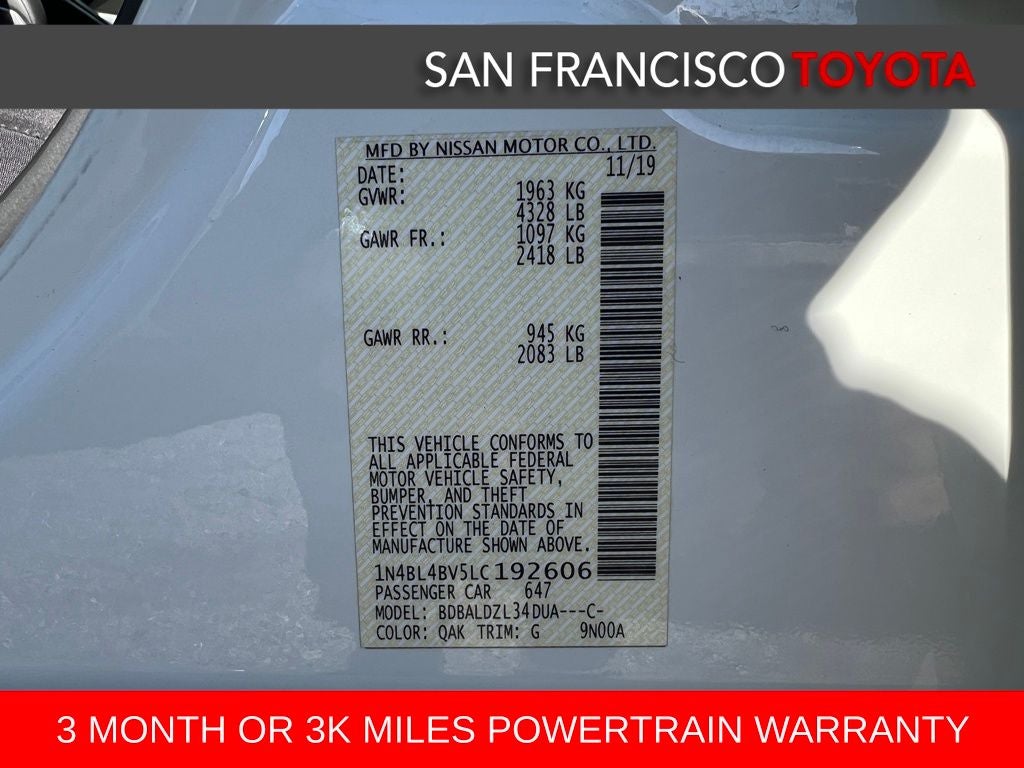 2020 Nissan Altima 2.5 S