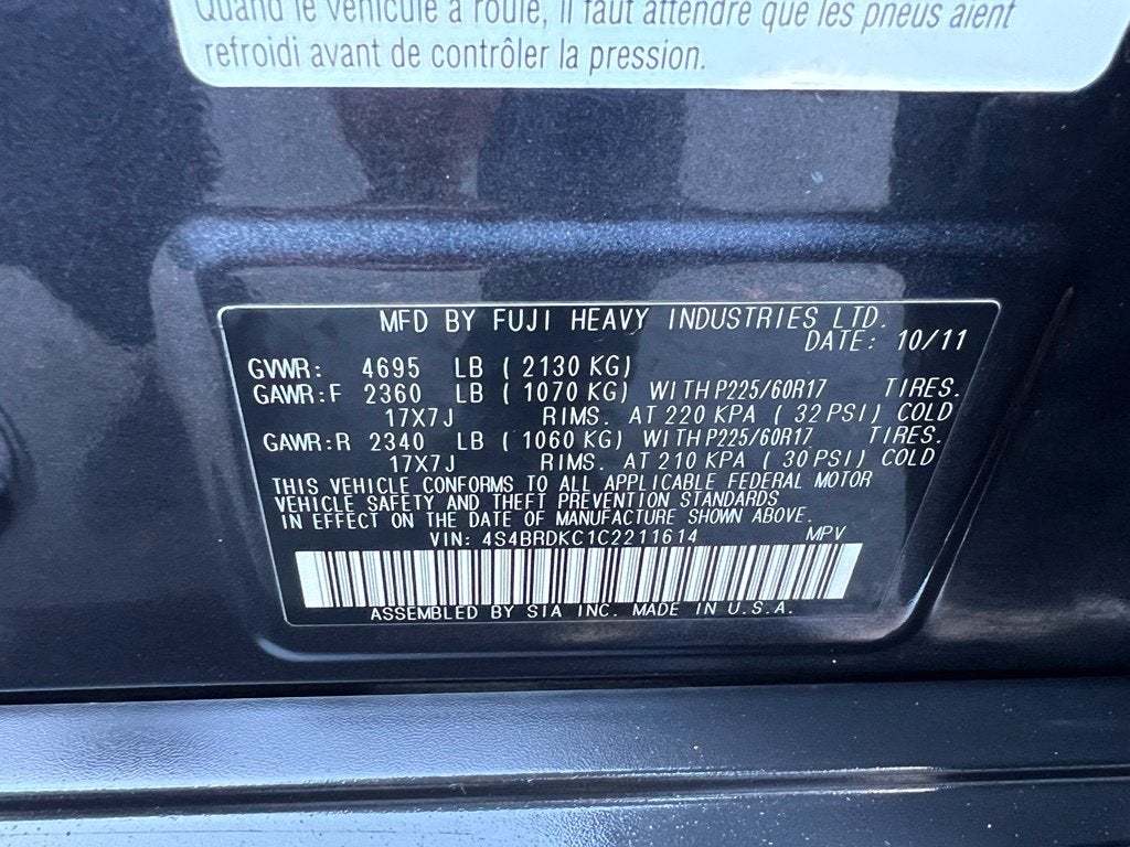 2012 Subaru Outback 3.6R Limited