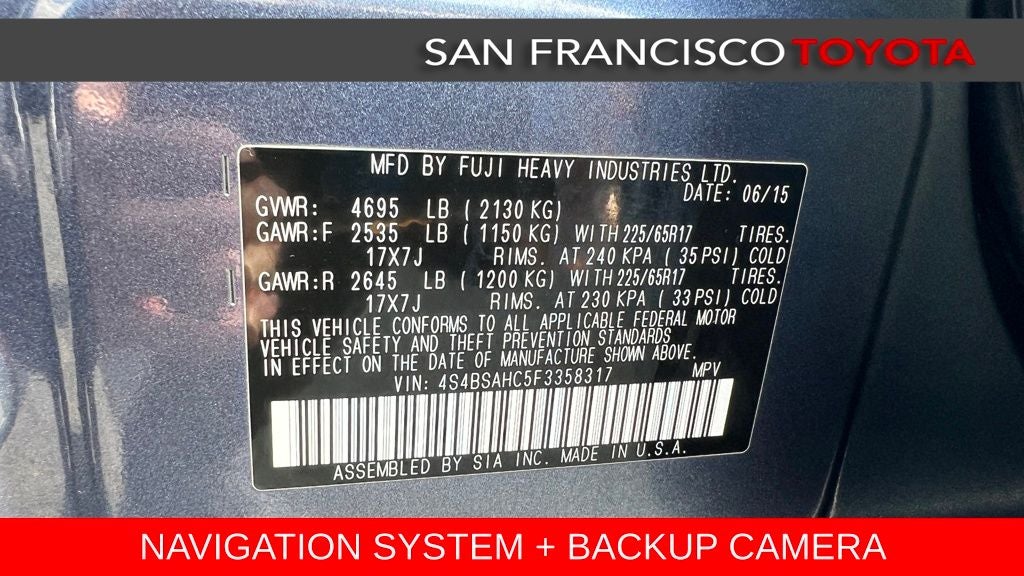 2015 Subaru Outback 2.5i Premium