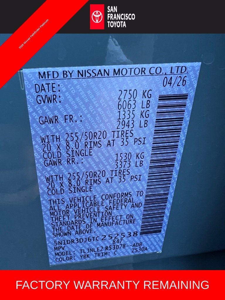 2026 Nissan Pathfinder Platinum