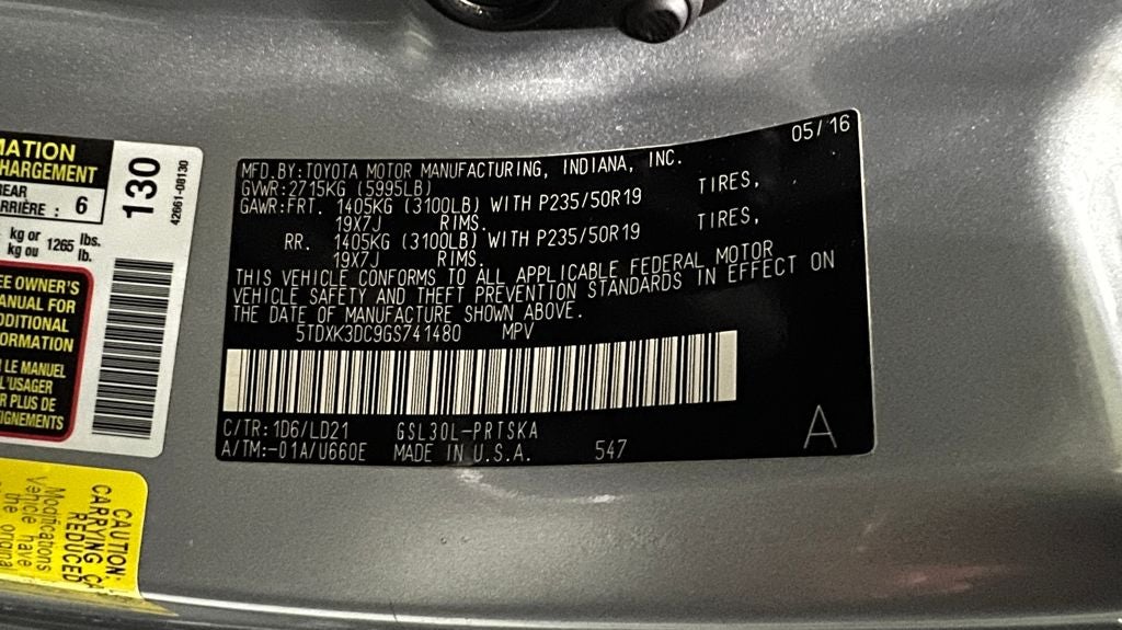 2016 Toyota Sienna SE Premium 8 Passenger