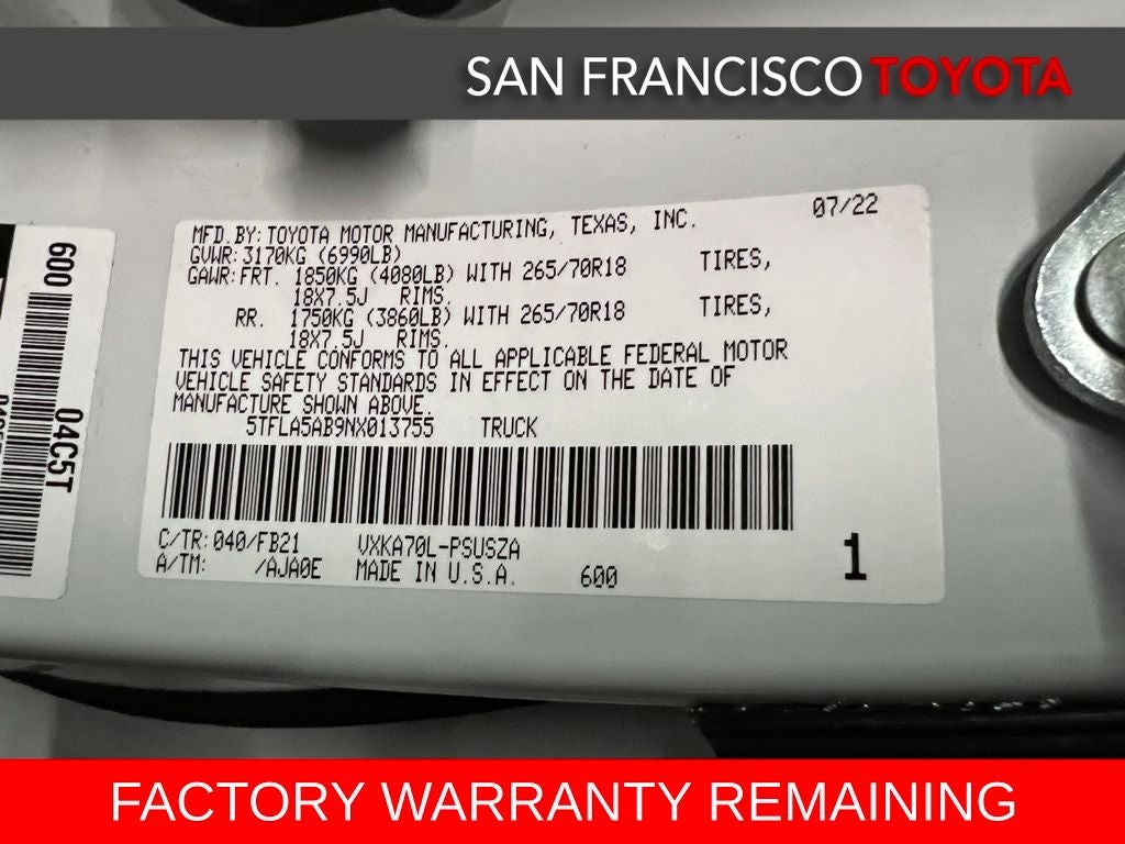 2022 Toyota Tundra SR5