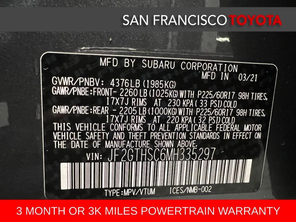 2021 Subaru Crosstrek Sport