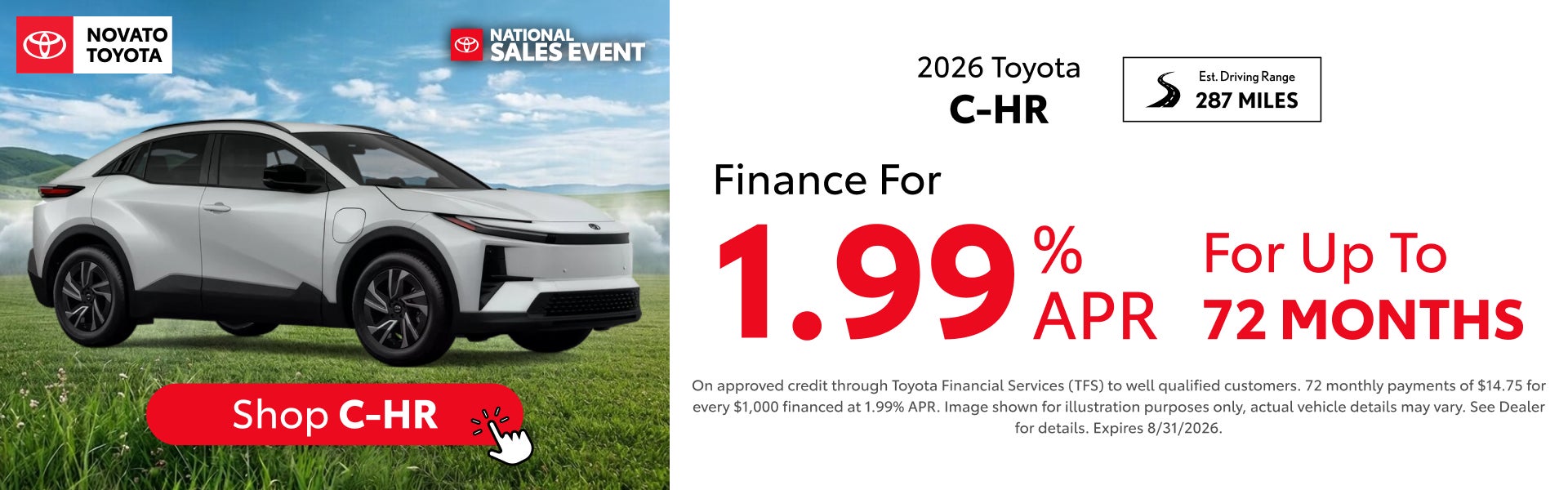 1.99% APR on 72 months