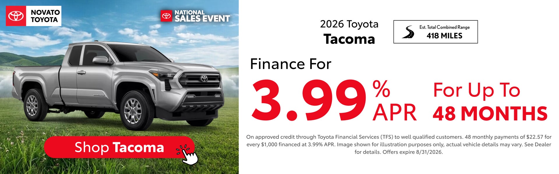 3.99% APR for 48 months