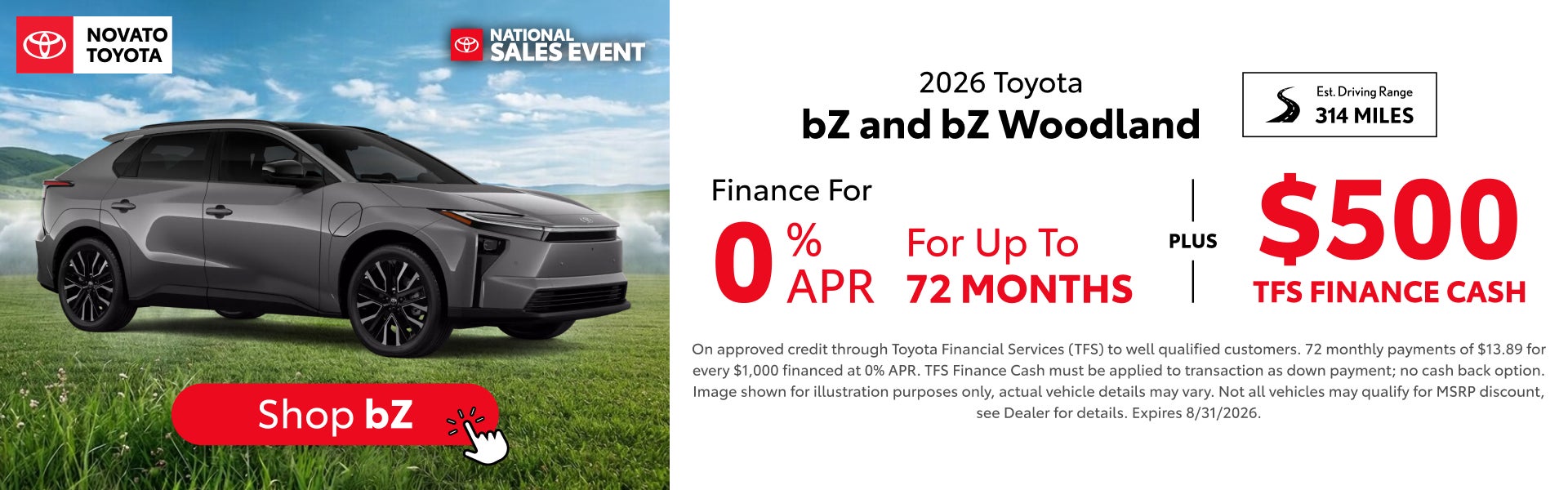 0% APR bZ + bZ Woodland